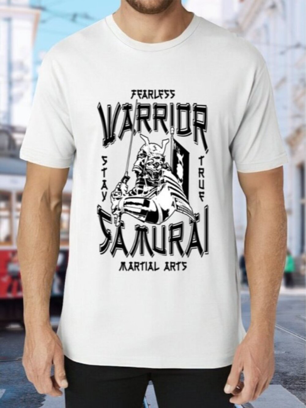 Warrior Samurai Graphic Tee - White